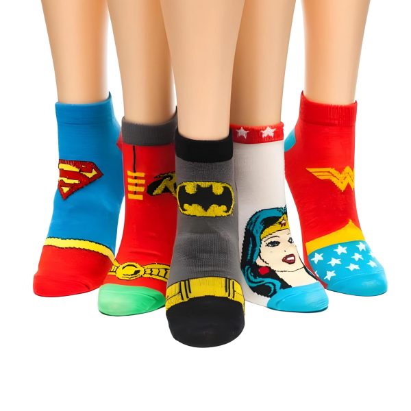 DC Comics 5-Pack Assorted Superhero Ankle Socks Sale