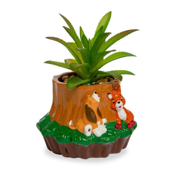 Disney The Fox and the Hound 4-Inch Mini Planter With Artificial Succulent Sale - Image 2