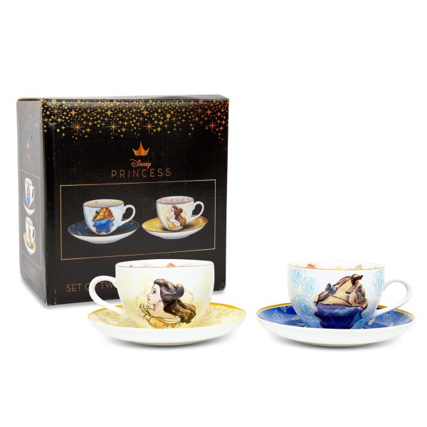 Disney Beauty and the Beast Bone China Teacup and Saucer | Set of 2 For Sale - Image 3