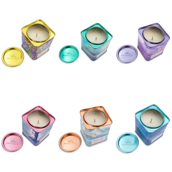 Disney Princess Home Collection 10.5oz Tea Tin Candle Set of 6 Online now - Image 3