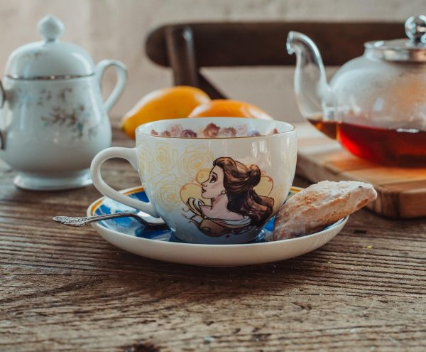 Disney Beauty and the Beast Bone China Teacup and Saucer | Set of 2 For Sale - Image 5