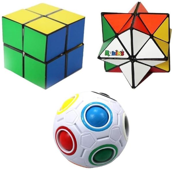 Rubiks 3 Piece Gift Set | Rainbow Ball | 2x Magic Stars For Discount