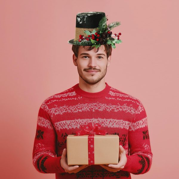 Christmas Top Hat Adult Costume Accessory on Sale - Image 2