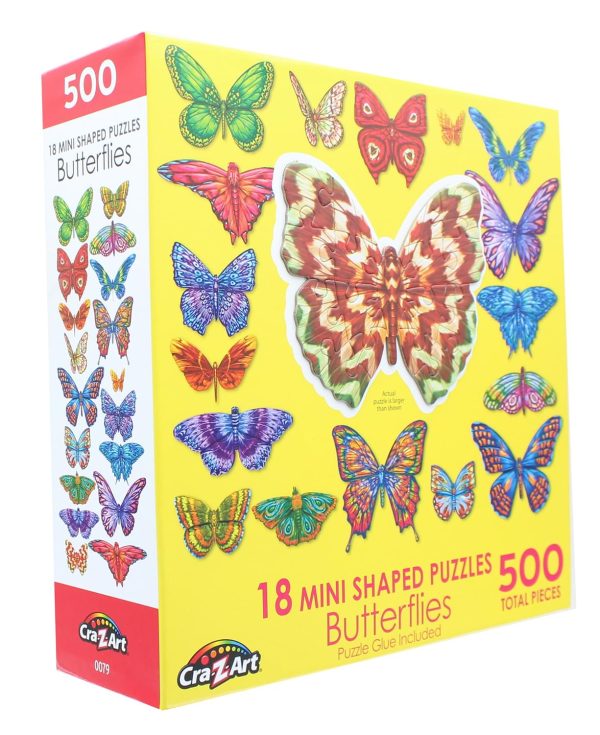Butterflies II | 18 Mini Shaped Jigsaw Puzzles | 500 Color Coded Pieces Online Sale - Image 3