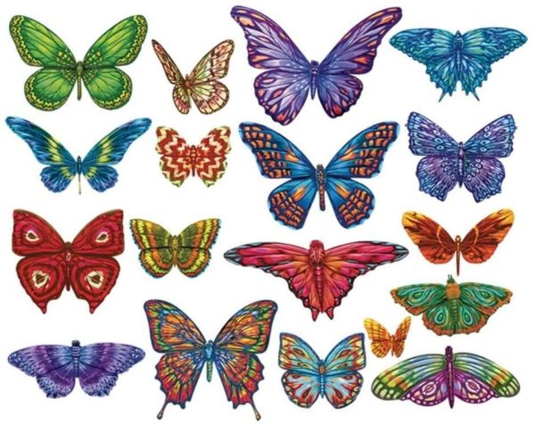 Butterflies II | 18 Mini Shaped Jigsaw Puzzles | 500 Color Coded Pieces Online Sale - Image 2
