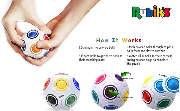Rubiks 3 Piece Gift Set | Rainbow Ball | 2x Magic Stars For Discount - Image 4