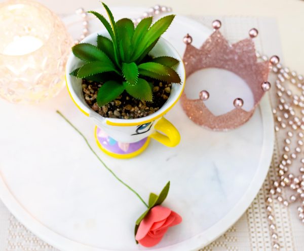 Disney Beauty and the Beast Chip 3-Inch Mini Planter with Artificial Succulent Supply - Image 5