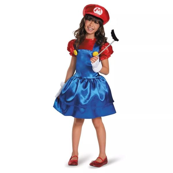 Nintendo Super Mario Bros Girl s Mario Costume Dress Hot on Sale