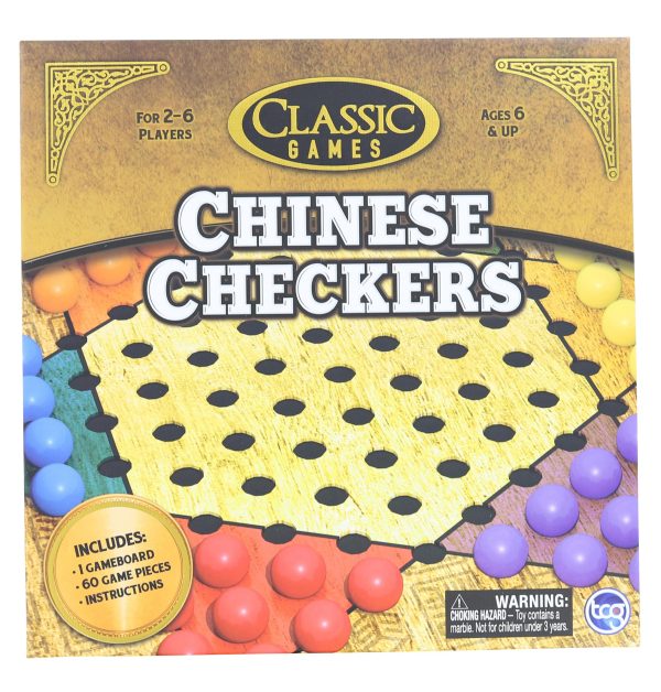 Classic Games Wood Chinese Checkers Set | Board & 60 Game Pieces Supply