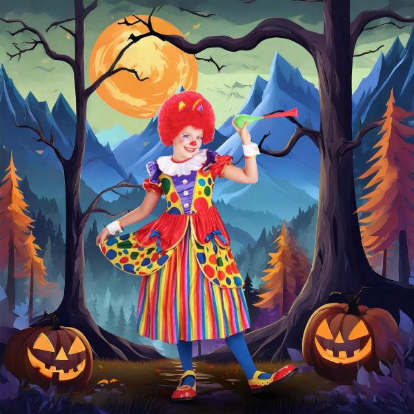 Circus Clown Princess Dress Costume Child Online Sale - Image 4