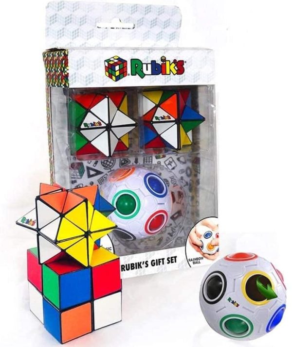 Rubiks 3 Piece Gift Set | Rainbow Ball | 2x Magic Stars For Discount - Image 2