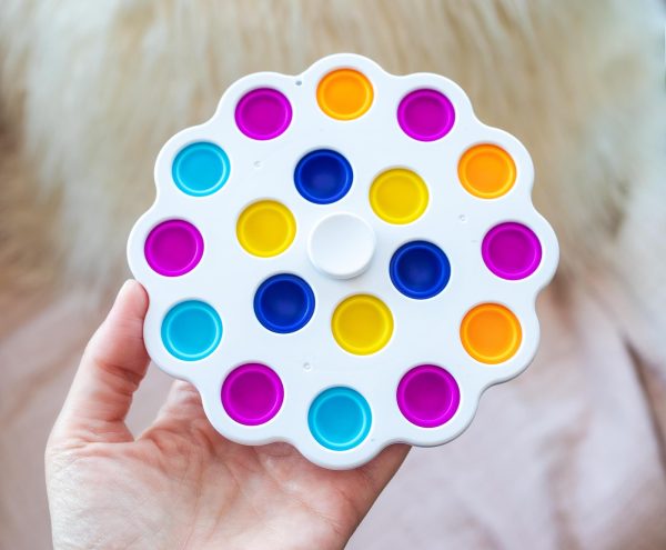Pop Fidget Toy Spinner White 18-Button Bubble Popping Game on Sale - Image 5