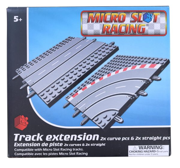 Micro Slot Racing 4-Piece Track Extension | 2 Curve | 2 Straight Online Sale