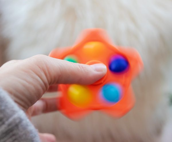 Pop Fidget Toy Spinner Orange Star 5-Button Bubble Popping Game Cheap - Image 3