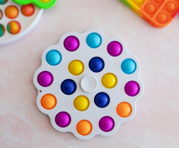 Pop Fidget Toy Spinner White 18-Button Bubble Popping Game on Sale - Image 2