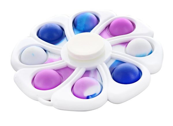Pop Fidget Toy Spinner White Flower 8-Button Bubble Popping Game on Sale