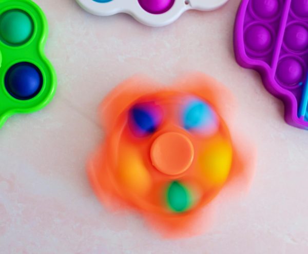 Pop Fidget Toy Spinner Orange Star 5-Button Bubble Popping Game Cheap - Image 5