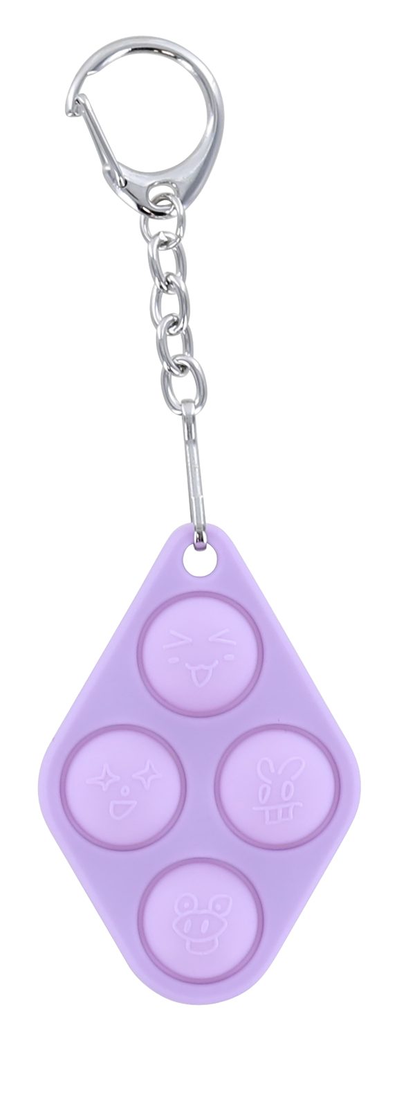 Pop Fidget Toy Purple 4-Button Silicone Keychain Accessory For Sale