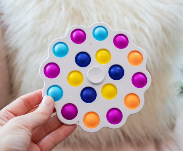 Pop Fidget Toy Spinner White 18-Button Bubble Popping Game on Sale - Image 3