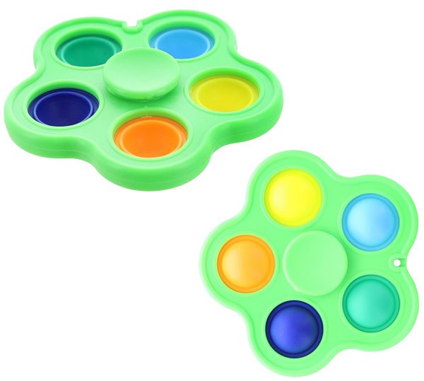 Pop Fidget Toy Spinner Green 5-Button Bubble Popping Game Sale - Image 2