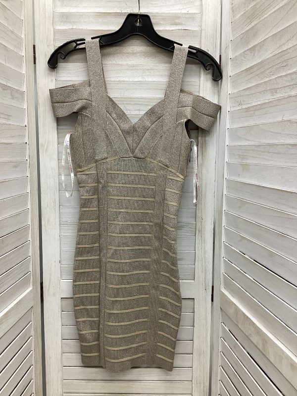 Dress Party Midi By Guess In Silver & Tan, Size: S Cheap